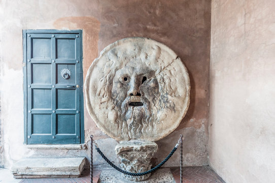 The Mouth of Truth in Rome, Italy.