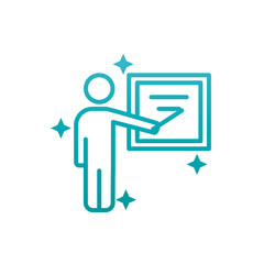 Isolated school teacher and board gradient style icon vector design