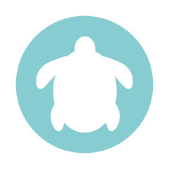 Isolated turtle block style icon vector design