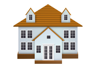 Realistic House front view.