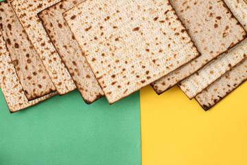 Pesah celebration concept (jewish Passover holiday).matzo bread
