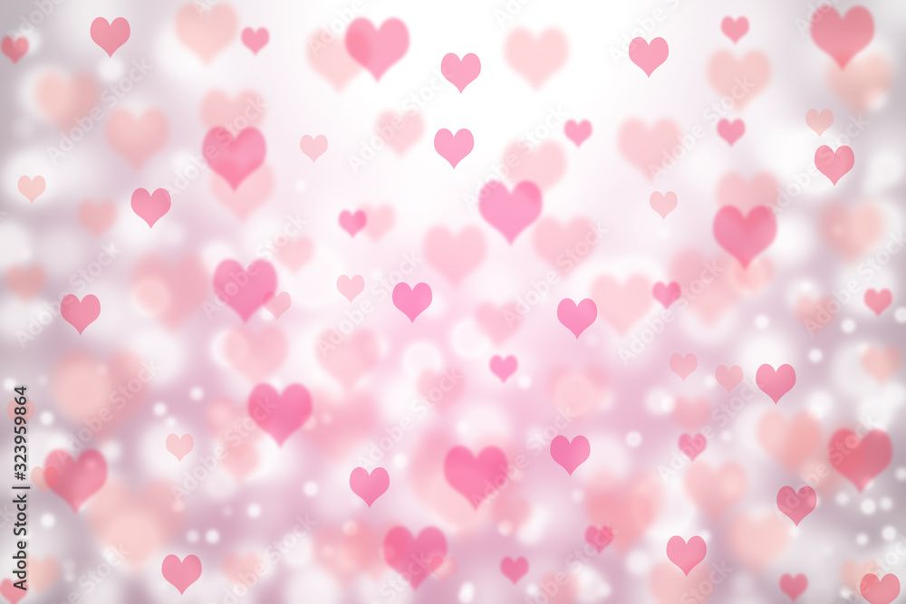 Poster heart shape with bokeh background