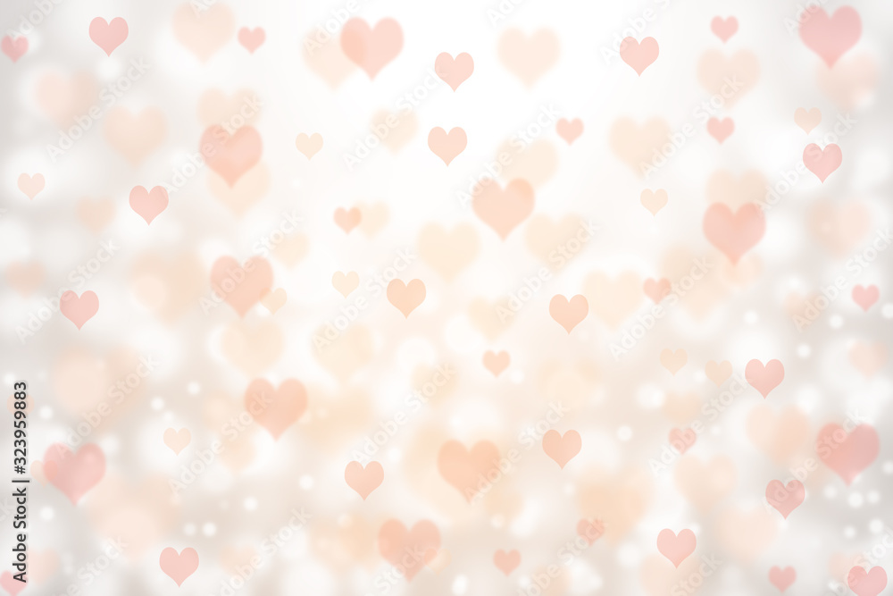 Poster heart shape with bokeh background