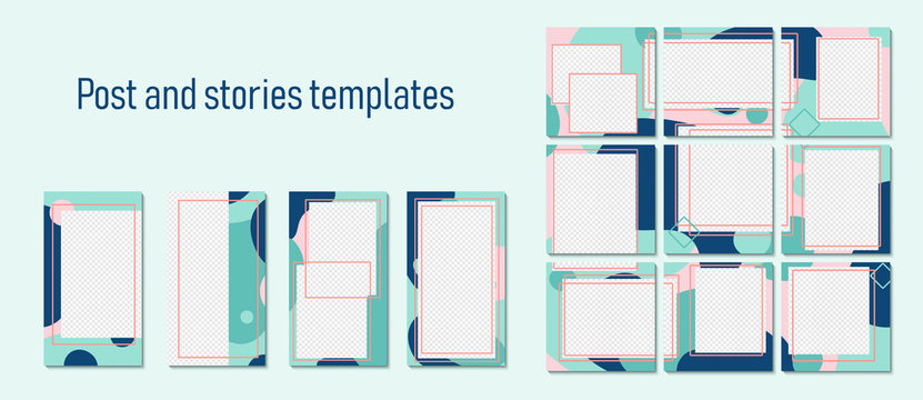 Trendy template for social networks stories and posts, vector illustration. Design backgrounds for social media. Mockup for personal blog or shop