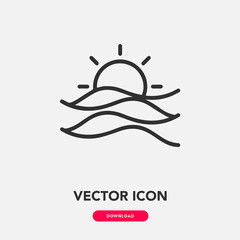 sunset icon vector. breakfast sign symbol