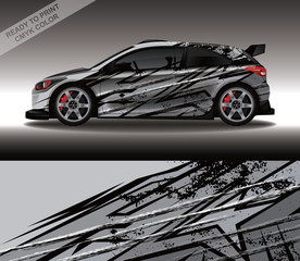 Car wrap decal design vector, custom livery race rally car vehicle sticker and tinting. © 21graphic