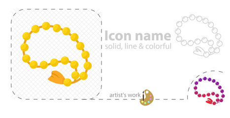 Islamic beads flat illustration. islam icon, line icon