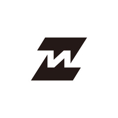 letter zn symbol geometric arrow logo vector