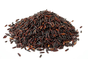 pile of riceberry isolated on white background