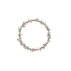 Christmas wreath with white background