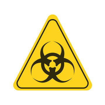 Attention biological dangerous yellow element. Warning sign. Pictogram for web page, mobile app, promo. UI UX GUI design element.