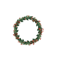 Christmas wreath with white background