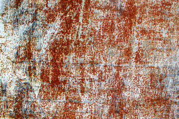 Background metal corrosion close-up