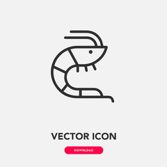 shrimp icon vector. shrimp sign symbol