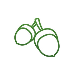 Isolated acorn fruit gradient style icon vector design © Jeronimo Ramos