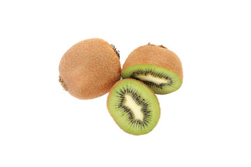 Ripe fresh kiwi isolated on white background