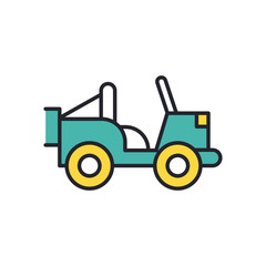 military jeep vehicle line and fill style icon