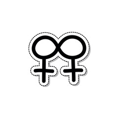 venus symbol doodle icon, vector illustration