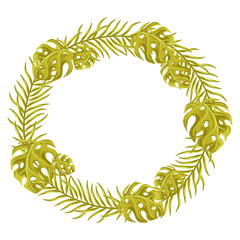 Frame with palm leaves.