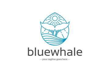 Blue Whale Tail Logo Template