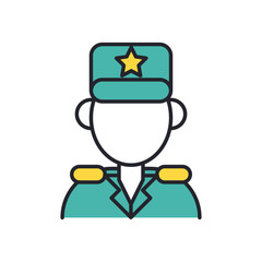 soldier military force line and fill style