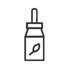Herbal Therapy and medicine isolated icon on a white background. For science, pharmacy, homeopathy, alternative medicine, organic or natural logo design.