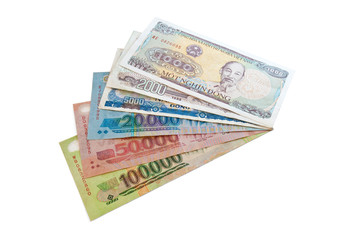 Obraz na płótnie Canvas Dong banknotes