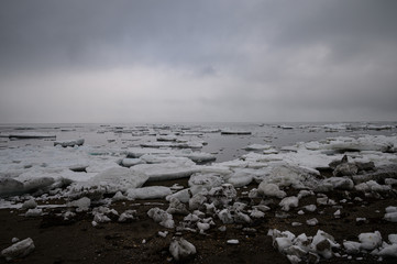 北海道、網走の流氷