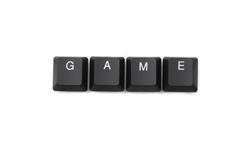 Word game written on keyboard.