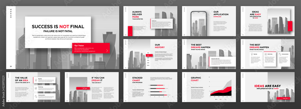 Canvas Prints modern powerpoint presentation templates set. use for modern keynote presentation background, brochu