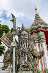 Fototapeta na wymiar Steinskulptur im Wat Pho Tempel in Bangkok, Thailand