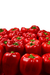 Fresh red bell pepper isolated on white background.
