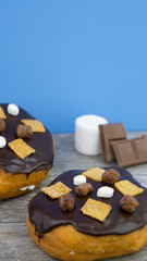 Donut Donuts Coffee Cake Sandwich Clean Blue Purple Cinnamon Oreo Cookie Candy Caramel Smores Marshmallow Meat  