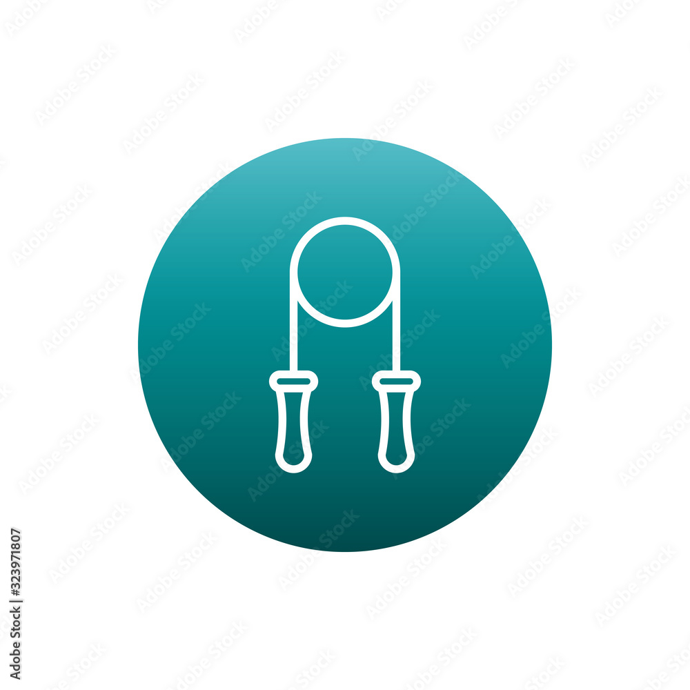 Poster jumping rope block gradient style icon vector design