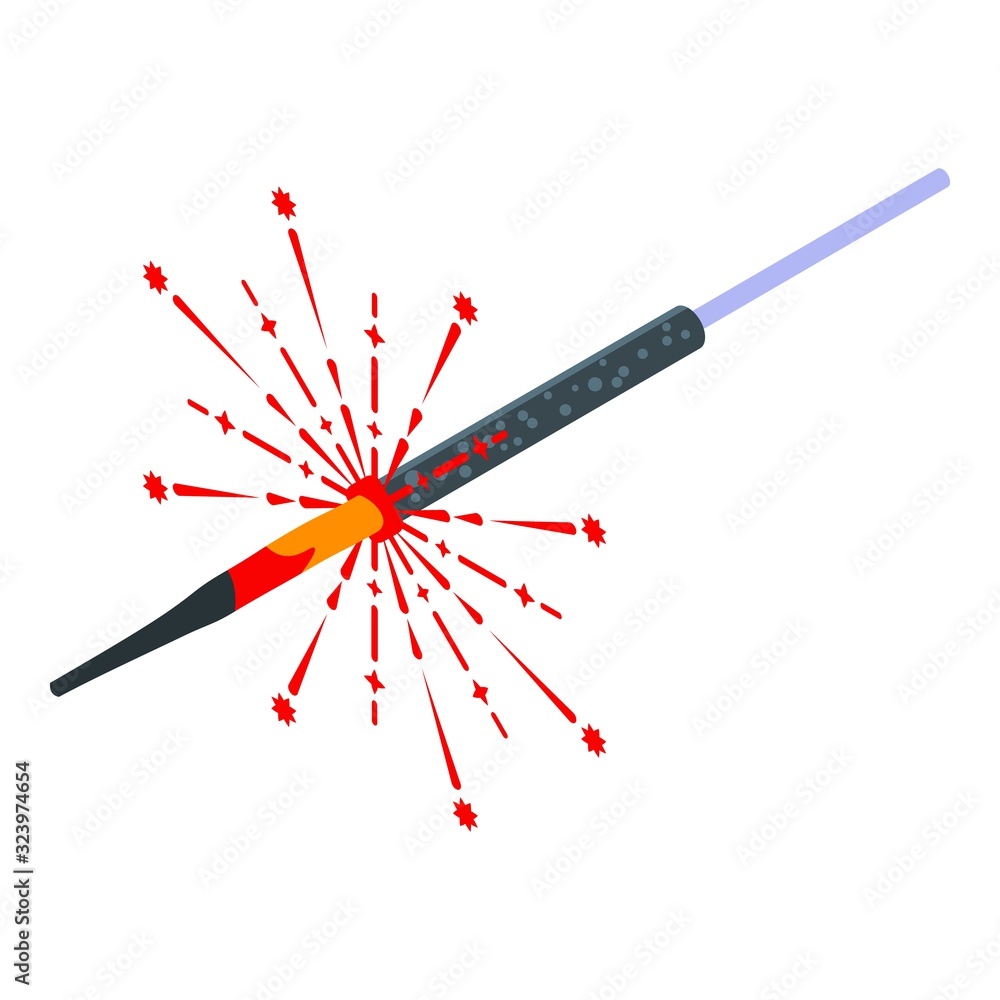 Aufkleber burning sparkler icon. isometric of burning sparkler vector icon for web design isolated on white ba