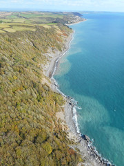 Fototapeta premium paragliding above the South Cornwall Coast