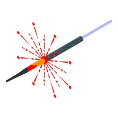 Burning sparkler icon. Isometric of burning sparkler vector icon for web design isolated on white background