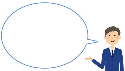 説明する学生　ふきだし