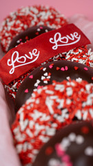 Valentines Day Donuts Hearts Pink Red White Love Food Heart Donut 