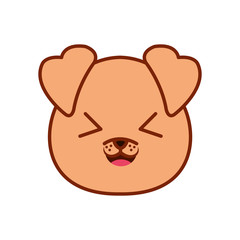 Cute kawaii dog cartoon line and fill style icon vector design