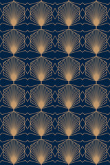 Vintage Art Deco Seamless Pattern. Geometric decorative digital papers. Vector line design. 1920-30s motifs. Luxury vintage illustration