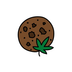 marijuana cookie doodle icon, vector illustration