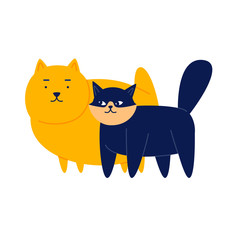 Cat and dog, pets. Flat style vector illustration.