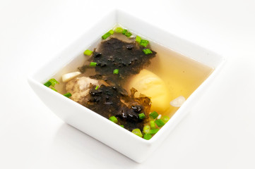 Seaweed Soup Soup with Tofu and Minced Pork , Asia food