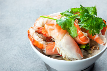 River prawn spicy soup Ingredients Tom Yum Kung