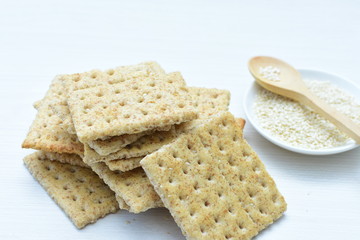 Healthy whole grain cereal sesame biscuits (Sesamum indicum)