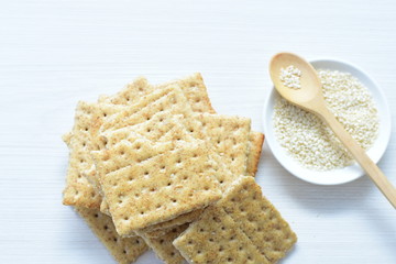 Healthy whole grain cereal sesame biscuits (Sesamum indicum)
