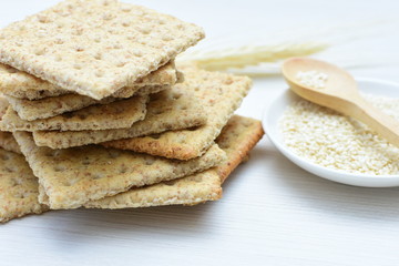 Healthy whole grain cereal sesame biscuits (Sesamum indicum)