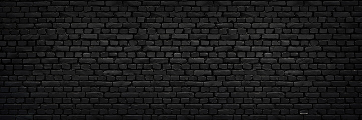 Perfect black brick wall as background or wallpaper or texture