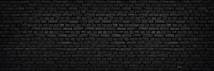 Crédence de cuisine en verre imprimé Mur de briques Parfait mur de briques noires comme arrière-plan ou papier peint ou texture